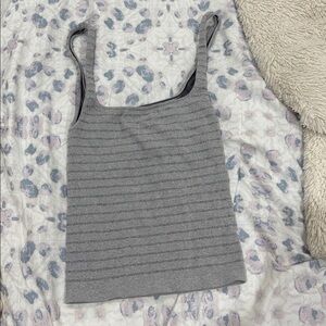 Gray Striped Tank Top